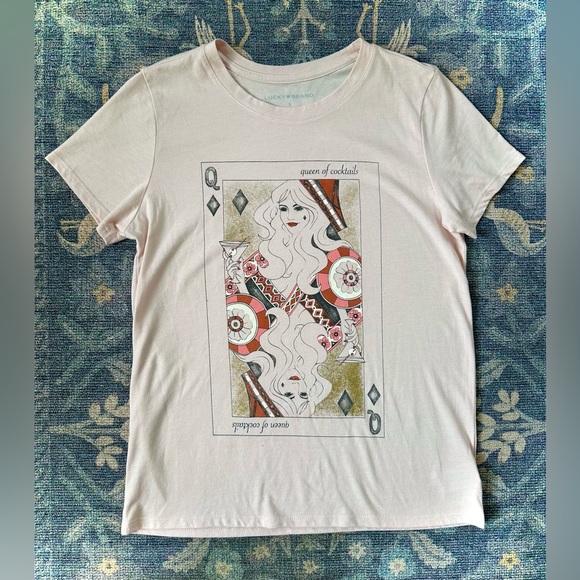 Lucky Brand Pink Queen of Cocktails Tee - Picture 1 of 5